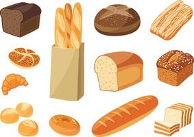 Bakery vectors bread elements