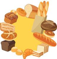 Bakery of vectors bread elements