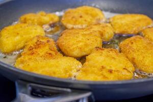 Fried Chicken Nuggets in Skillet photo