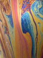 Vibrant Abstract Swirls of Color from soap bubbles photo
