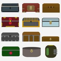 collection of treasure chests with different shapes vector