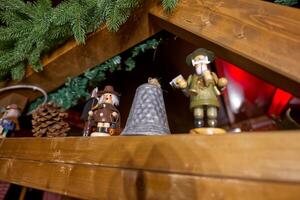 Festive Holiday Shelf with Nutcracker Figurines photo