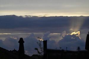 Dramatic Sunset with Rays of Light photo