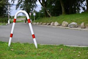 U-Shaped Barrier Post by the Roadside photo