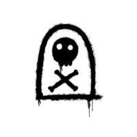 Gravestone symbol sprayed using graffiti art vector