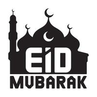 Eid Mubarak Mosque Graphic Design vector