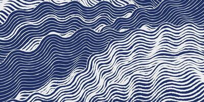 Hand drawn thick and thin brush lines abstract waves pattern, Japanese traditional handcrafted inspired wood carving, weaving textured surface design, minimal graphic for textile, carpet vector