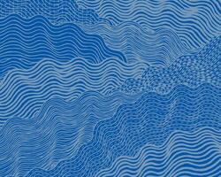 Hand drawn brush lines abstract collage waves and water with stitching texture pattern, Japanese Sashiko traditional embroidery handcraft inspired surface experimental design background for textile vector
