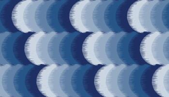 Hand drawn brush lines abstract gradient circles ikat pattern, Japanese, ethnic wood carving, weaving texture surface background in blue, simple geometric graphic for carpet, textile vector