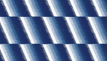 Hand drawn brush lines abstract gradient trapezoid ikat pattern, Japanese, ethnic wood carving, weaving texture surface background in blue, simple geometric graphic for carpet, textile vector