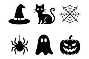 WebHalloween Icons Set for Design. vector