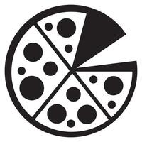 Simple Pizza Graphic with Slices vector