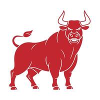 Powerful Red Bull Silhouette, Ideal for Financial or Business Concepts vector