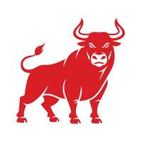 Powerful Red Bull Silhouette, Ideal for Stock Photos vector