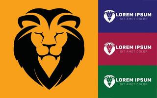 Flat Design Lion Logo Icon with Bold Expression vector