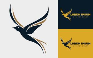 Simple Bird Outline Logo with Abstract Feel vector