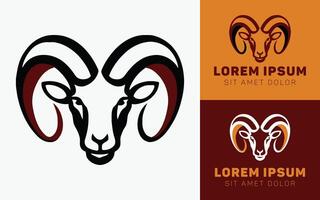 Stylized Ram Cartoon Icon with Two Tone Design vector