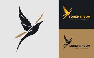 Modern Abstract Bird Shape in Minimalist Design vector
