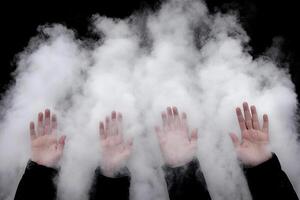 Hands in the air, hands in the air, hands in the air, hands in the air photo