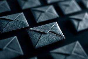 Many envelopes are arranged in a row photo