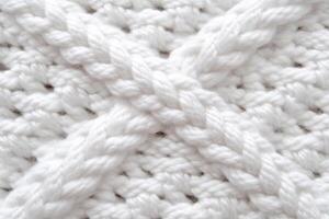 A close up of a white knitted scarf photo