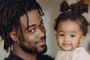 A man with dreadlocks holding a baby photo