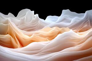 A white and orange wave pattern on a black background photo