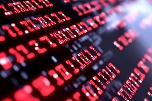 A close up of red numbers on a computer screen photo