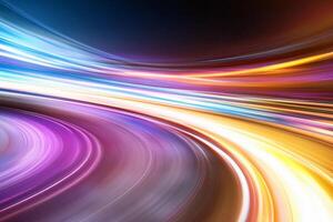 Abstract light motion background with blurred lines photo