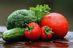 A pile of vegetables sitting on a table photo