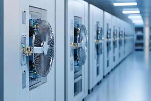 A row of servers in a data center photo
