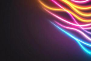 Neon light background with waves photo