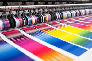 A large roll of paper with different colors on it photo