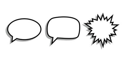 Empty speech bubble with shadow vector