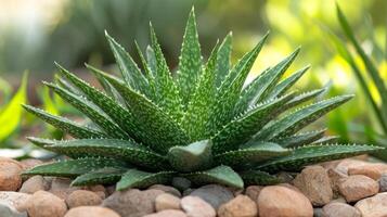 Aloe Vera Plant in Natural Setting - A Lush Green Oasis photo
