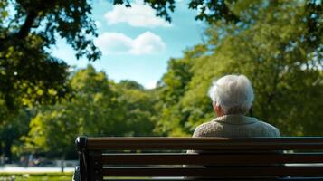 Elderly Person Contemplating Nature in Park photo