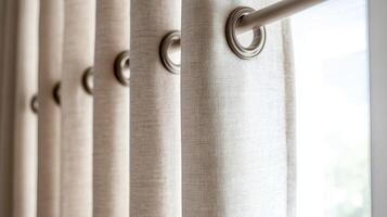 Elegant Beige Linen Curtains A Window Treatment for a Cozy Home photo