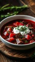Hearty Beetroot Soup with Savory Beef photo