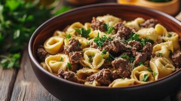 Hearty Italian Tortellini with Savory Beef Sauce photo