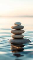 Zen Stones Stacked on Water, Perfect Harmony photo