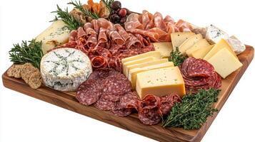 A gourmet cheese and sausage board, a true feast for the senses photo