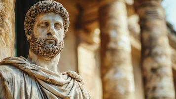 Ancient Roman Bust Sculpture - Detailed Architectural History photo