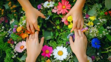 Vibrant Floral Arrangement Creation photo