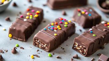 Irresistible Chocolate Bars with Colorful Sprinkles photo