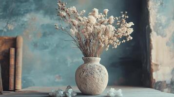 Dried Flowers in Vase - Rustic Still Life photo
