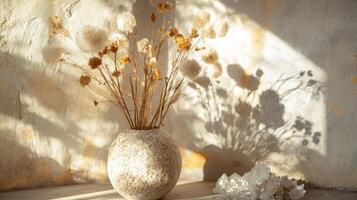 Dried Flowers in Vase - A Warm and Natural Still Life photo