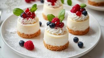 Miniature Cheesecakes with Berries - A Sweet Delight photo