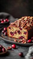 Scrumptious Cranberry Pecan Loaf Cake A Festive Holiday Treat photo