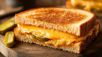 Melted Cheese Grilled Sandwich with Pickles - A Comforting Classic photo
