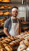 Smiling Baker in Bakery photo